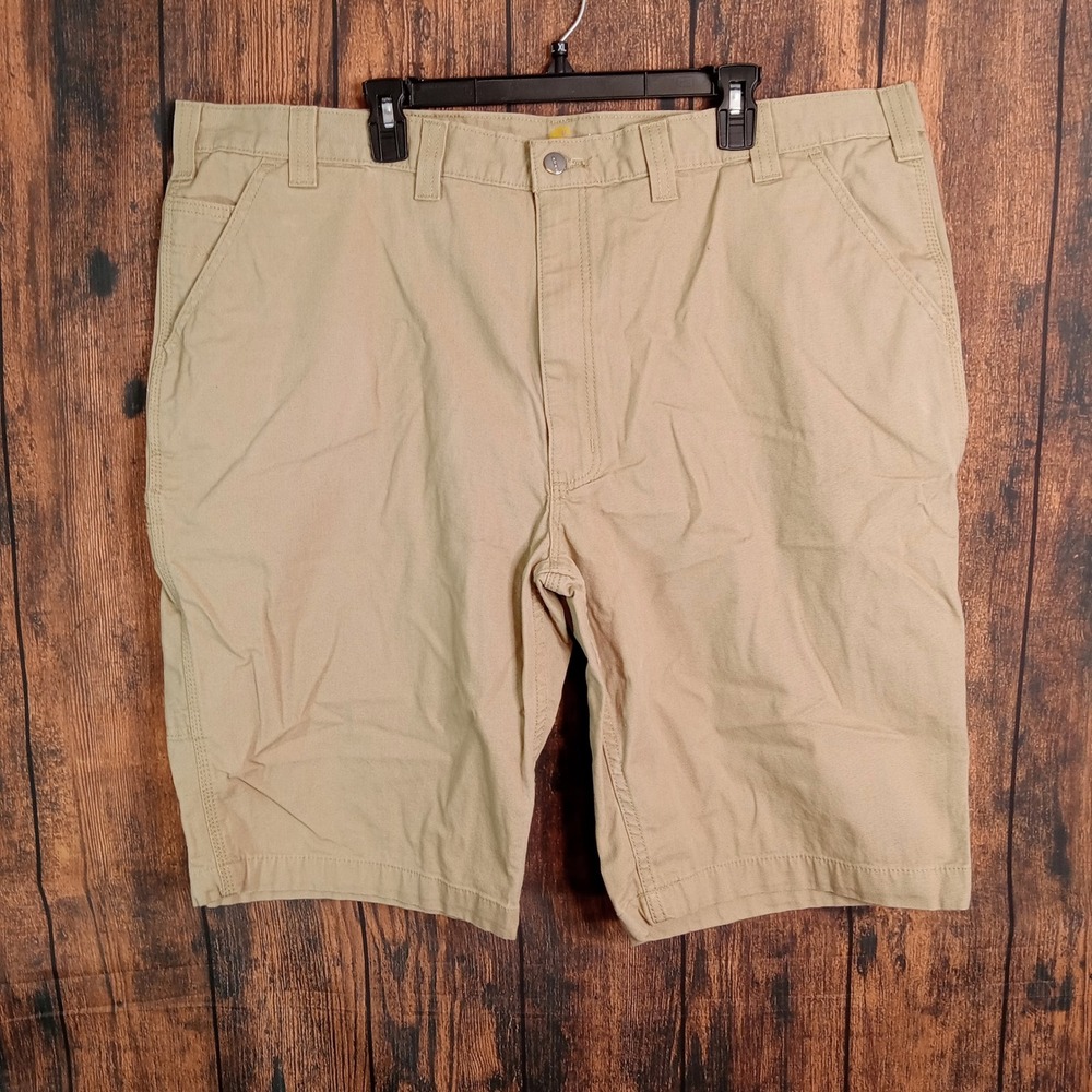 Carhartt Mens Relaxed Fit Canvas Work Shorts Tan Khaki Utility